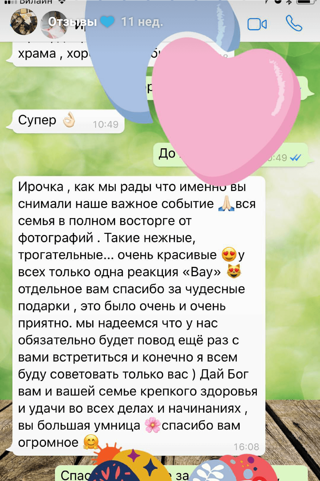 Отзывы о фотографе Ирине Доценко